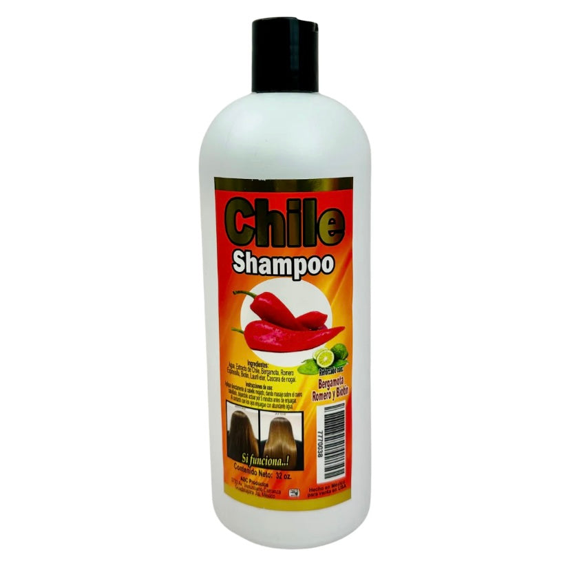 Chile Shampoo con Romero, Bergamota, Biotin y Cascara de Nopal