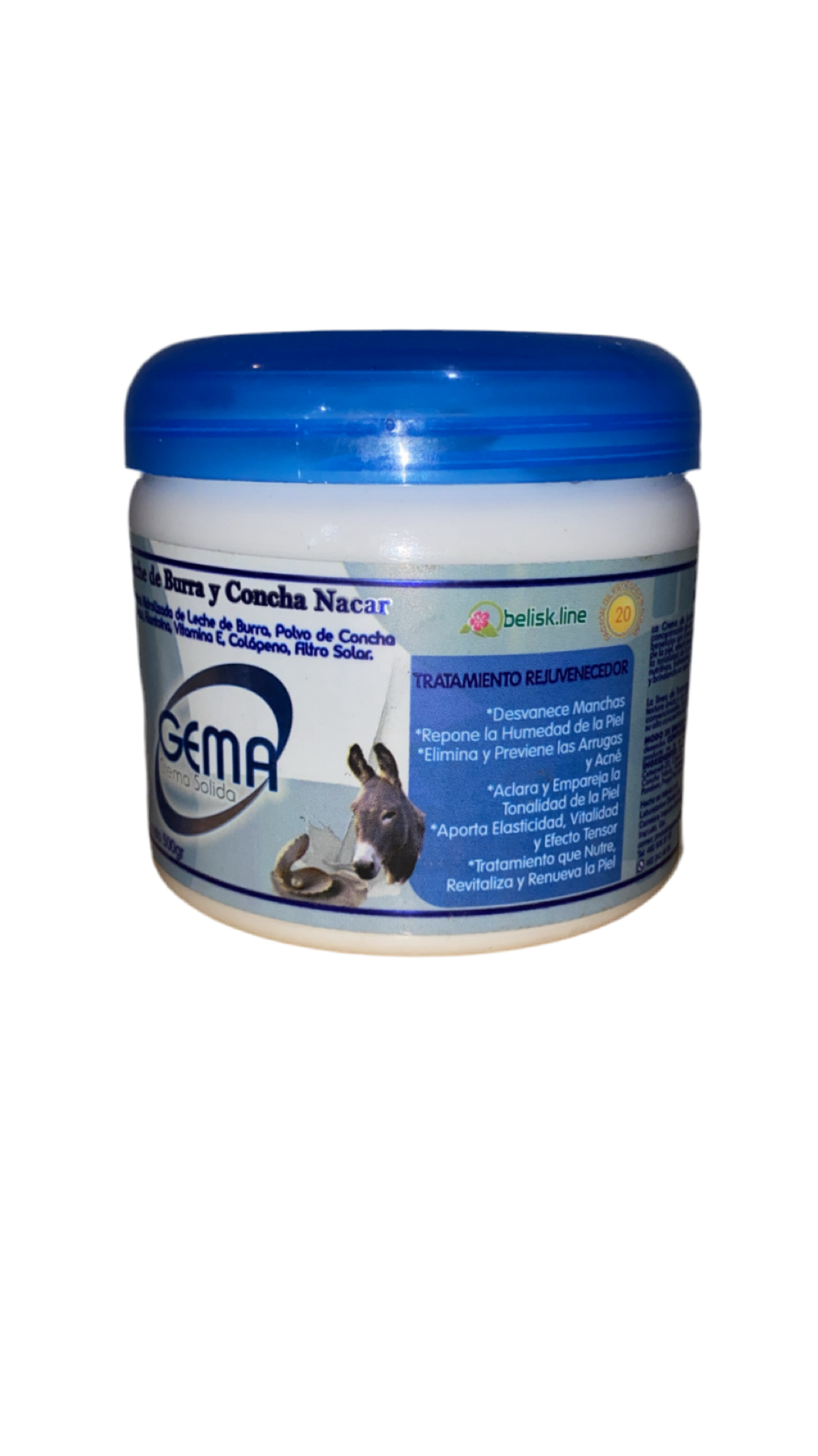 Gema Crema Solida - Leche de Burra y Concha Nácar 500gr