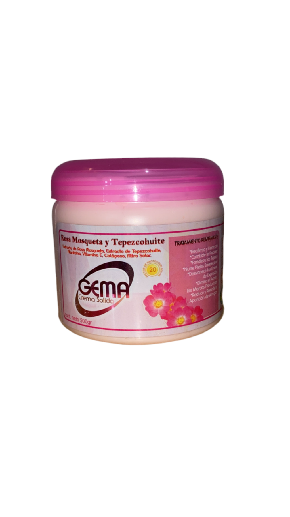 Gema Crema Solida - Rosa Mosqueta y Tepezcohuite 500gr