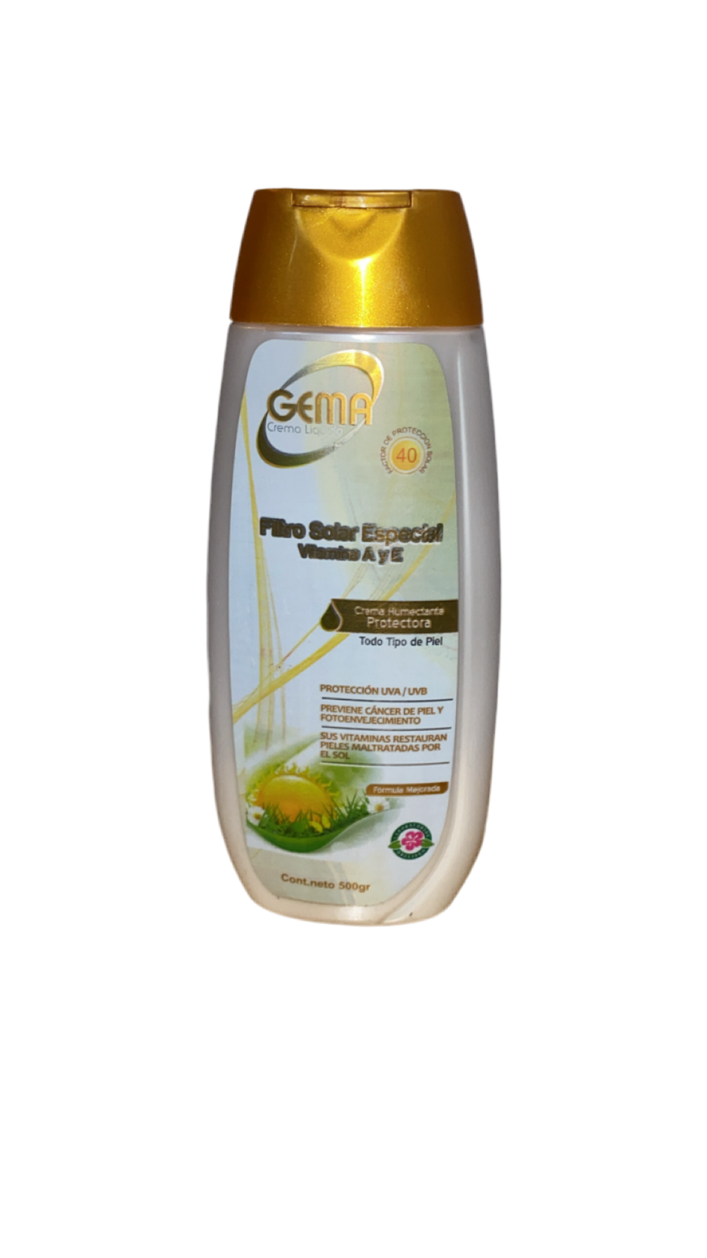 Gema Crema Líquida - Filtro Solar/Vitamina A y E 500gr